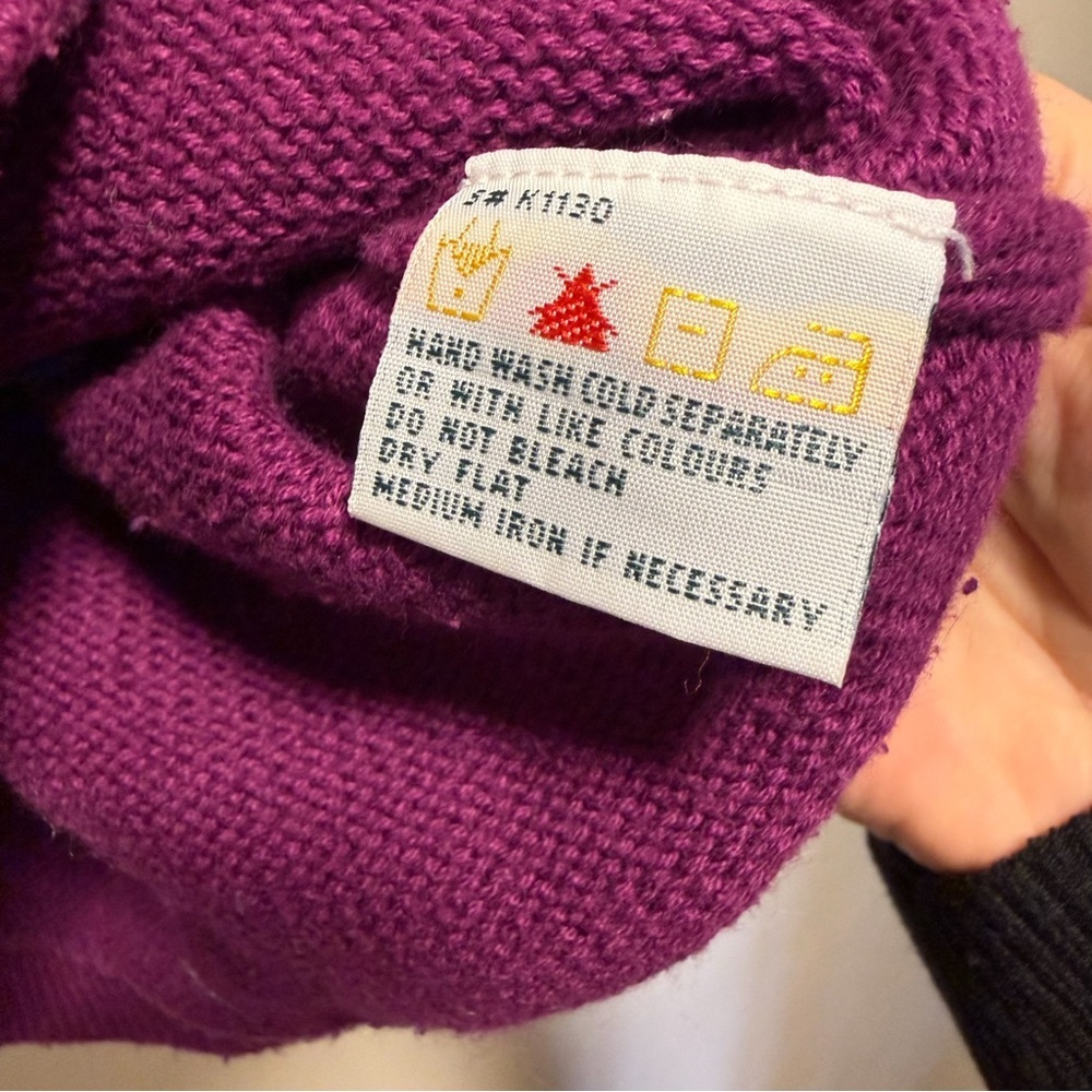 Vintage Northern Getaway Purple 100% Cotton Embroidered Cardigan L - Picture 6 of 7